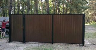 Купить распашные ворота из профнастила Новый Уренгой, цена от 2747 руб.